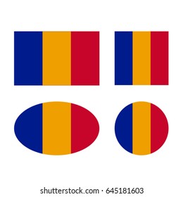 vector illustration of Romania flags