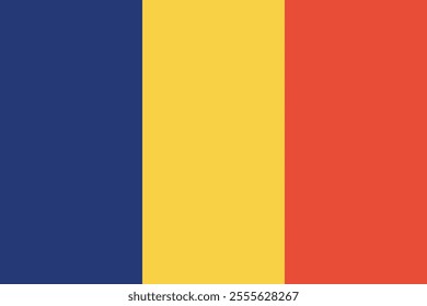 Vector illustration of the Romanian flag in its original 2:3 aspect ratio, featuring three vertical stripes in blue, yellow, and red. Clean, professional design suitable for various uses.