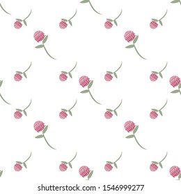 Vector Illustration of romantic  Background with clover flower. Seamless pattern
