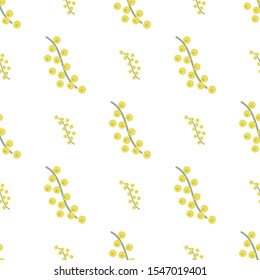 Vector Illustration of romantic  Background with mimosa flower. Seamless pattern