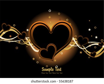 vector illustration of romantic background with sample text