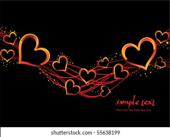 vector illustration of romantic background with sample text