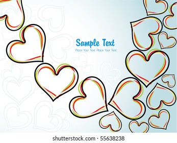 vector illustration of romantic background with sample text