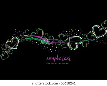 vector illustration of romantic background with sample text