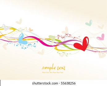 vector illustration of romantic background with sample text