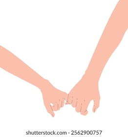 A vector illustration of a romantic couple in love holding hands, symbolizing connection, affection, and togetherness, perfect for themes of love, relationships, and special moments.