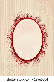 Vector illustration of romantic floral frame for greeting card