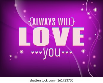 Vector illustration of romantic stereo text on blurry background eps10