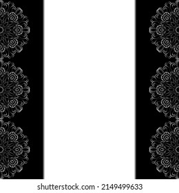 Vector illustration. Romantic wedding invitation. Abstract round ornament. Good for design in business. Rich silver design