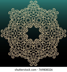 Vector illustration. Romantic wedding invitation. Abstract round ornament. Good for design in business. Rich design.