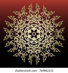 Vector illustration. Romantic wedding invitation. Abstract round ornament. Good for design in business. Rich design.