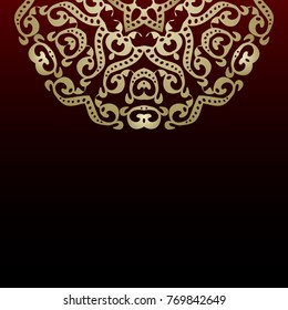Vector illustration. Romantic wedding invitation. Abstract round ornament. Good for design in business. Rich design.