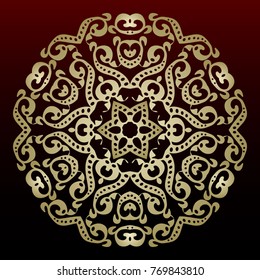 Vector illustration. Romantic wedding invitation. Abstract round ornament. Good for design in business. Rich design.