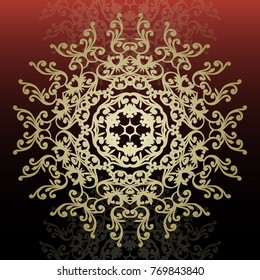 Vector illustration. Romantic wedding invitation. Abstract round ornament. Good for design in business. Rich design.