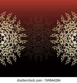 Vector illustration. Romantic wedding invitation. Abstract round ornament. Good for design in business. Rich design.