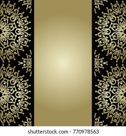 Vector illustration. Romantic wedding invitation. Abstract round ornament. Good for design in business. Rich design.