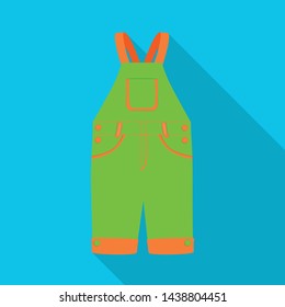Vector illustration of romper and toddler logo. Collection of romper and suspenders stock vector illustration.
