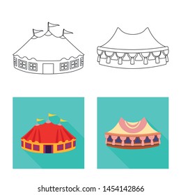 Vector illustration of roof and folding sign. Collection of roof and architecture vector icon for stock.