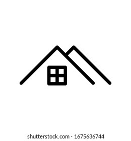 Vector illustration, roof icon. Line design template