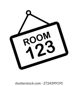 Vector illustration of a room number icon on a white background.