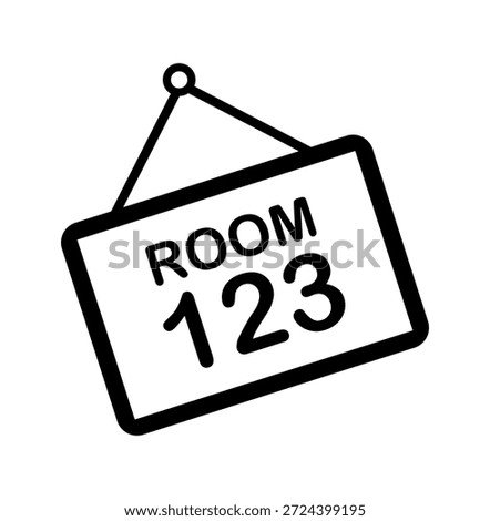 Vector illustration of a room number icon on a white background.
