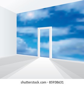 vector illustration of the room without wall