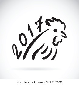 Vector illustration of rooster, 2017 new year card, year of the rooster.