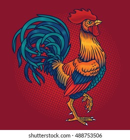 Vector Illustration Rooster Stock Vector Royalty Free Shutterstock