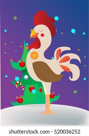 Vector illustration of rooster