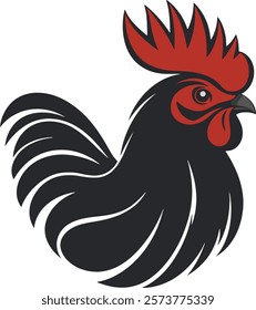 Vector illustration of rooster character logo