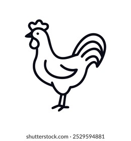 Vector illustration of a rooster, Chicken icons.