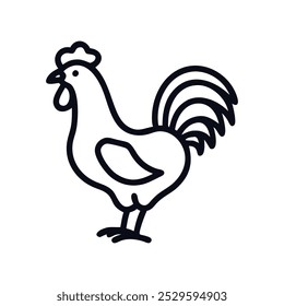 Ilustración vectorial de un gallo, íconos de pollo.