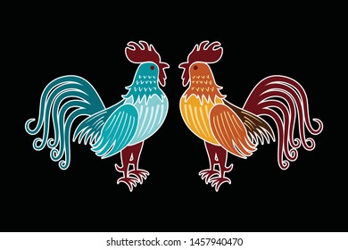 Vector illustration of rooster, element design, abstract vector of rooster.