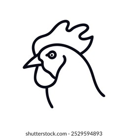 Vector illustration of a rooster Head, Chicken icons.