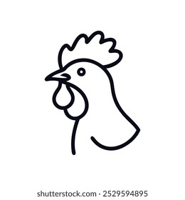 Vector illustration of a rooster Head, Chicken icons.