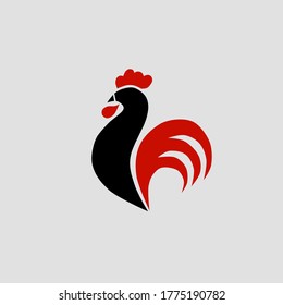 Vector illustration of rooster isolated on white background