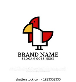 ilustración vectorial diseño de logotipo de gallo con estilo folclórico, vector de prima de mascota de pollo
