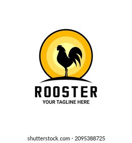 vector illustration of rooster logo, farm logo, restaurant logo