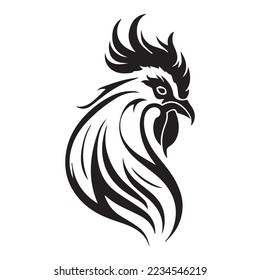Vector illustration of rooster. Rooster logo vector silhouette