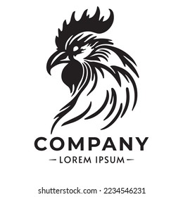 Ilustración vectorial del gallo. Silución vectorial de logotipo de gallo