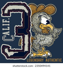 vector illustration of rooster mascot in tattoo and collegiate style with different texts, patches, college numbers, cool designs