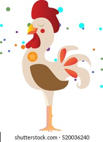 Vector illustration of rooster on white background