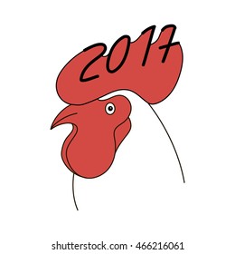 Vector illustration of rooster, symbol of 2017 on the Chinese calendar. Red cock, vector element for New Year's design.