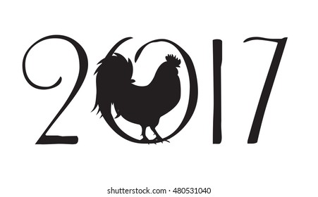 Vector Illustration of  Rooster, Symbol of 2017 Year on the Chinese Calendar. EPS10
