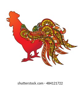Vector illustration of rooster, symbol of 2017 on the Chinese calendar.
