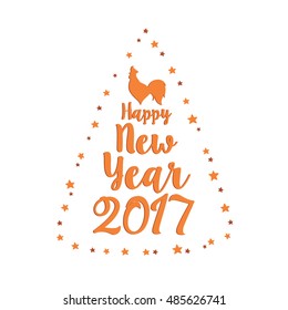 Vector illustration of rooster, symbol of 2017 on the Chinese calendar. Vector element for New Year's design. 