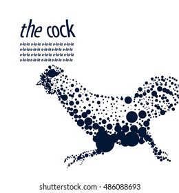 Vector illustration of rooster, symbol of 2017 on the Chinese calendar. 