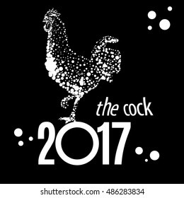 Vector illustration of rooster, symbol of 2017 on the Chinese calendar. 