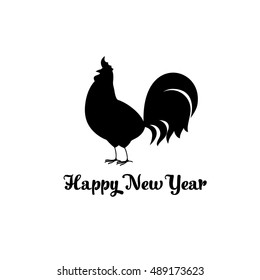 Vector illustration of rooster, symbol of 2017 on the Chinese calendar. Vector element for New Year's design. 