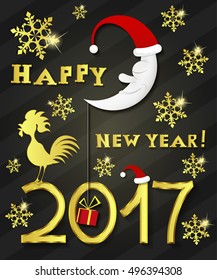 Vector illustration of rooster, symbol of 2017 on the Chinese calendar.